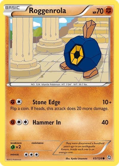 Roggenrola Dragons Exalted Pokemon card