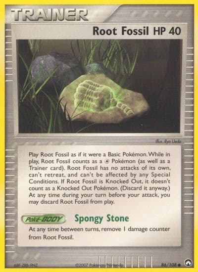 Root Fossil Power Keepers Pokemon card