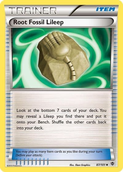 Root Fossil Lileep Plasma Blast Pokemon card