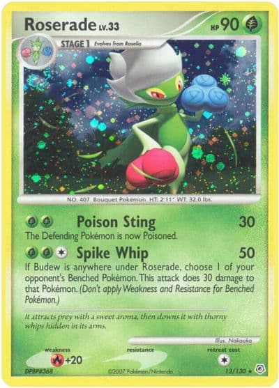 Roserade Diamond and Pearl Pokemon card
