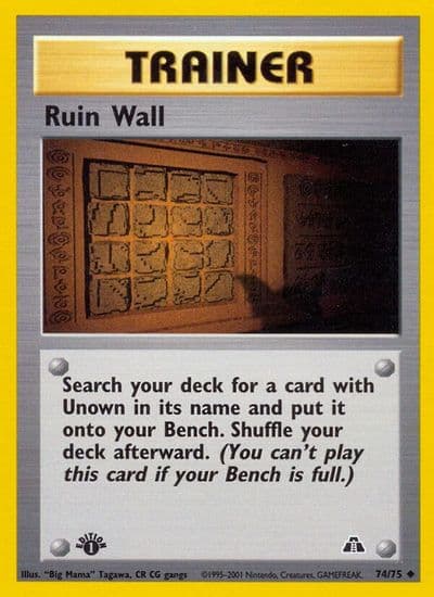 Ruin Wall Neo Discovery Pokemon card