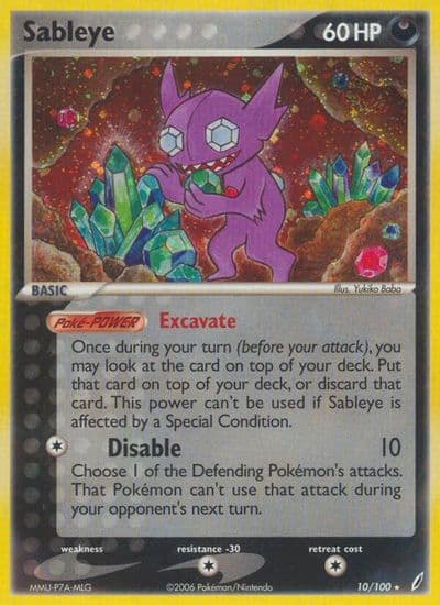 Sableye Crystal Guardians Pokemon card
