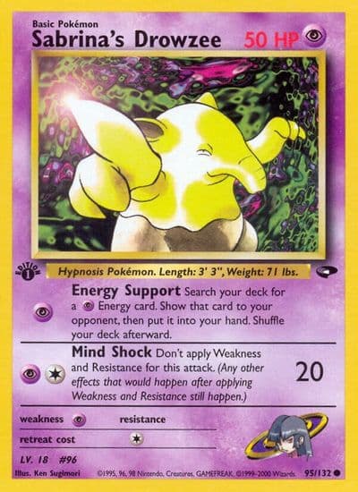Sabrina's Drowzee Gym Challenge Pokemon card
