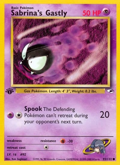 Sabrina's Gastly Gym Heroes Pokemon card