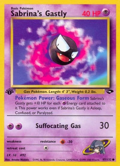 Sabrina's Gastly (97) Gym Challenge Pokemon card