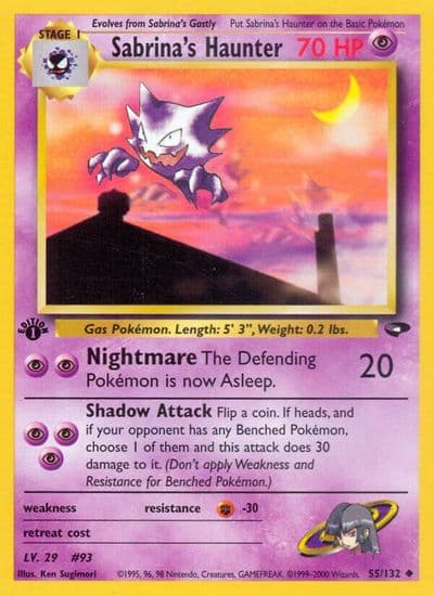 Sabrina's Haunter Gym Challenge Pokemon card