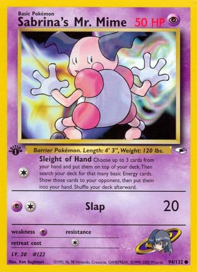 Sabrina's Mr. Mime Gym Heroes Pokemon card