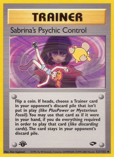 Sabrina's Psychic Control Gym Challenge Pokemon card