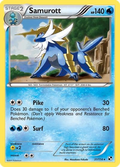 Samurott (31) Black and White Pokemon card