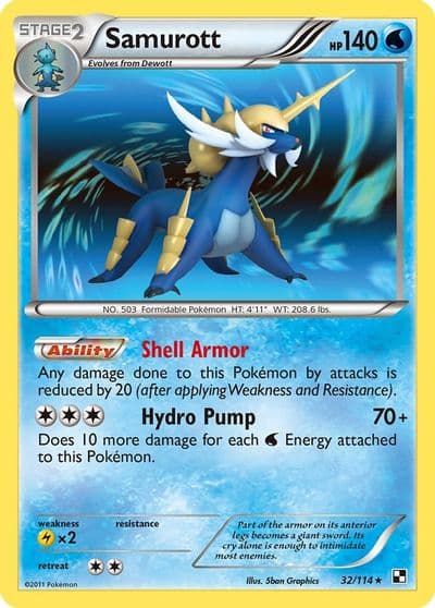 Samurott (32) Black and White Pokemon card
