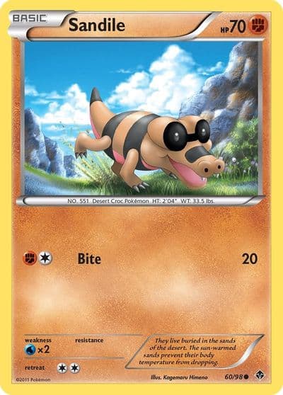 Sandile Emerging Powers Pokemon card