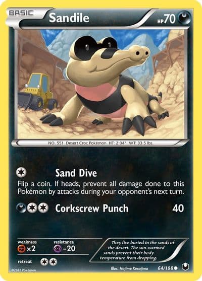 Sandile Dark Explorers Pokemon card
