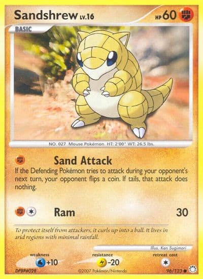 Sandshrew Mysterious Treasures Pokemon card