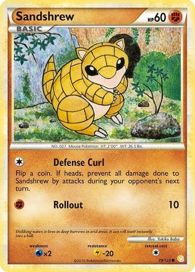 Sandshrew HeartGold SoulSilver Pokemon card