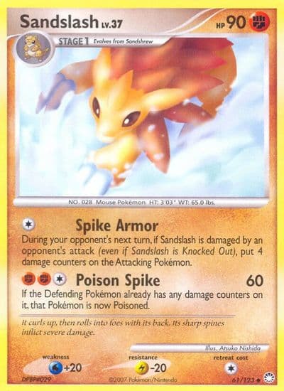Sandslash Mysterious Treasures Pokemon card