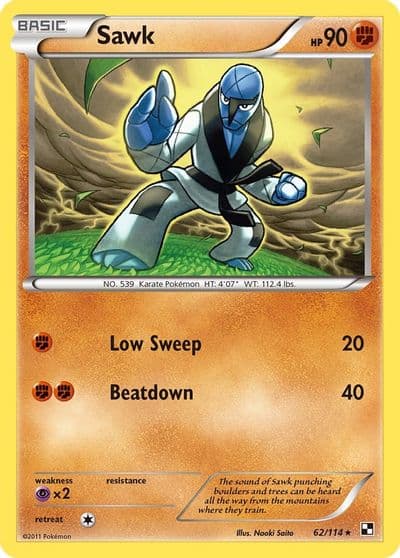 Sawk Black and White Pokemon card