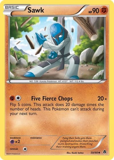 Sawk Emerging Powers Pokemon card
