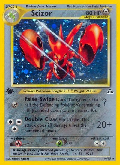 Scizor (10) Neo Discovery Pokemon card