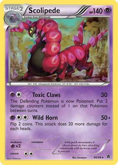 Scolipede Emerging Powers Pokemon card