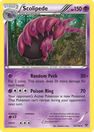 Scolipede XY Base Set Pokemon card