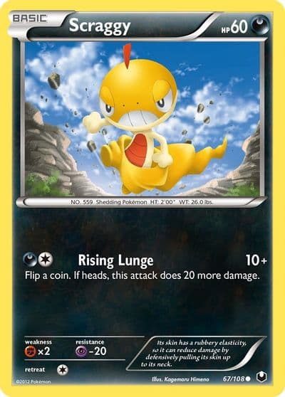 Scraggy Dark Explorers Pokemon card