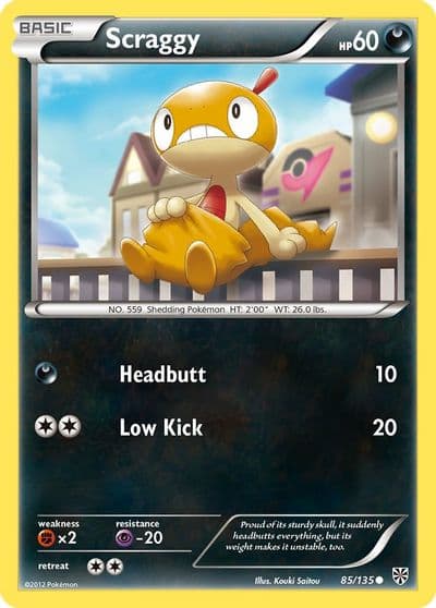Scraggy Plasma Storm Pokemon card