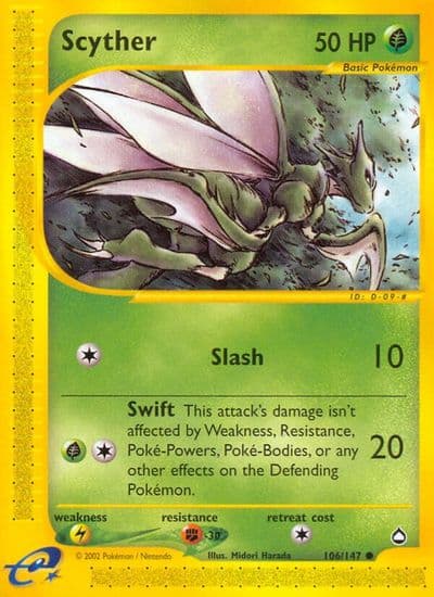 Scyther (106) Aquapolis Pokemon card