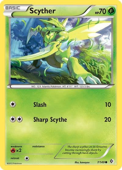 Scyther Boundaries Crossed Pokemon card