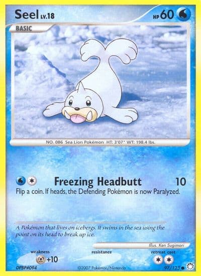 Seel Mysterious Treasures Pokemon card