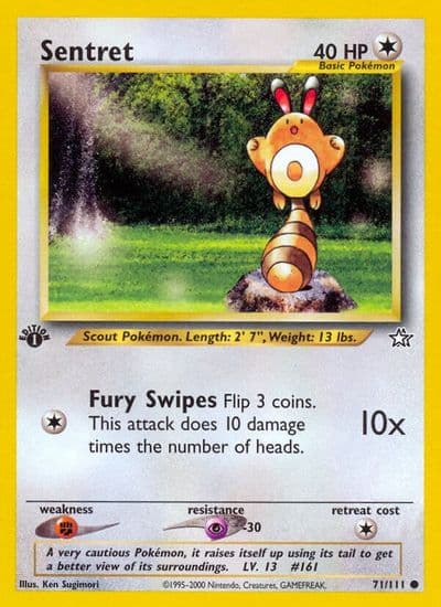 Sentret Neo Genesis Pokemon card