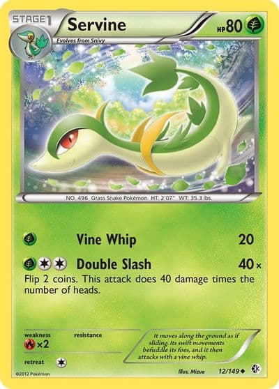 Servine Boundaries Crossed Pokemon card