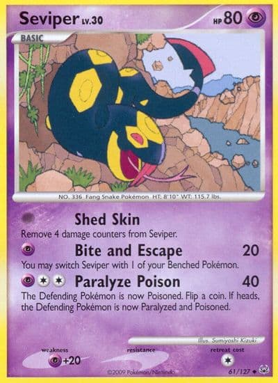 Seviper Platinum Pokemon card