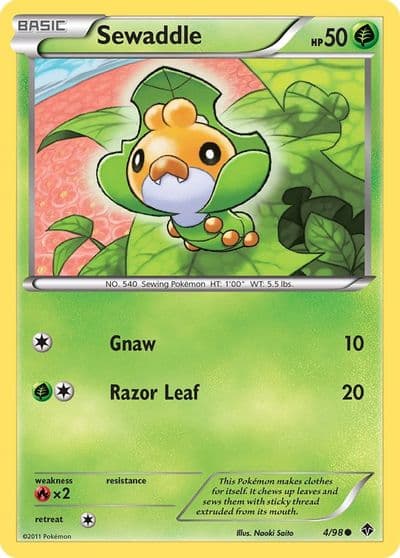 Sewaddle (4) Emerging Powers Pokemon card