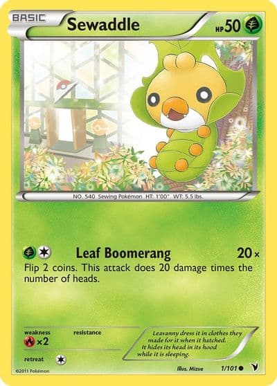 Sewaddle Noble Victories Pokemon card