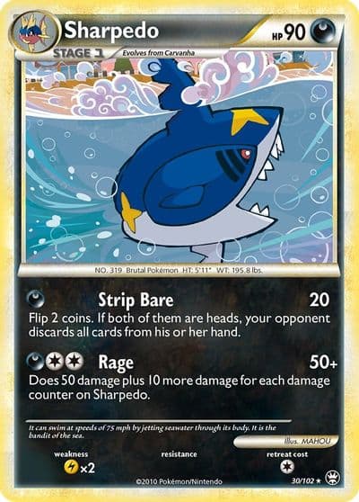 Sharpedo Triumphant Pokemon card