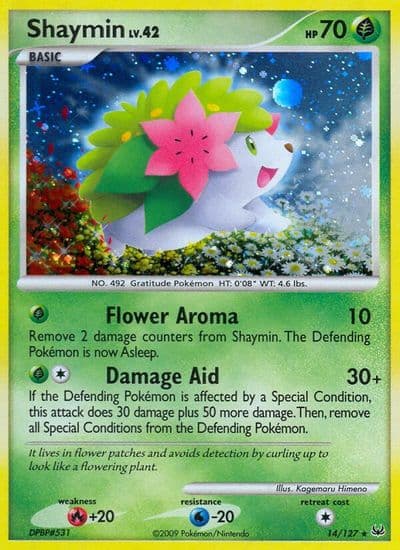Shaymin (14) Platinum Pokemon card