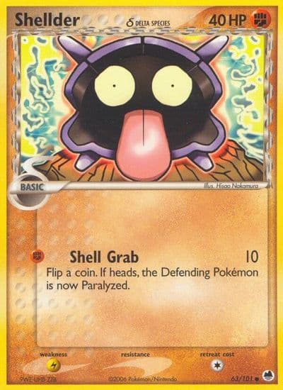 Shellder (Delta Species) Dragon Frontiers Pokemon card