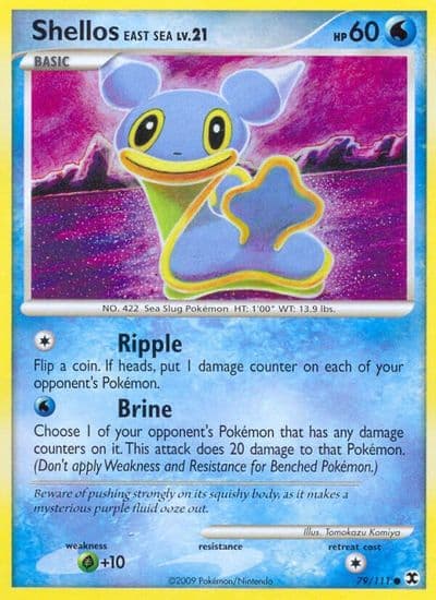 Shellos East Sea Rising Rivals Pokemon card