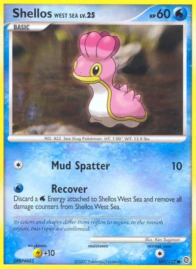 Shellos West Sea Secret Wonders Pokemon card