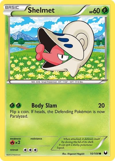 Shelmet Dark Explorers Pokemon card