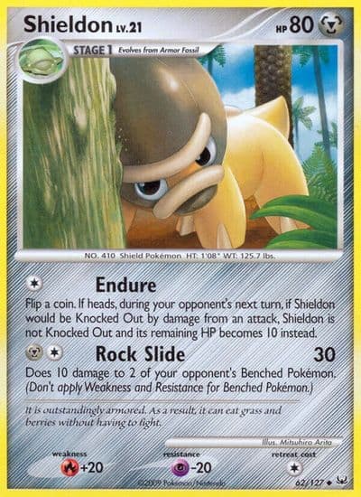 Shieldon Platinum Pokemon card