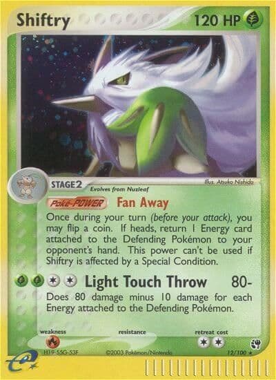 Shiftry Sandstorm Pokemon card