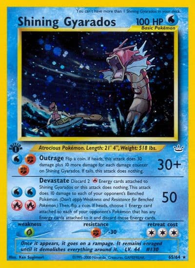 Shining Gyarados Neo Revelation Pokemon card