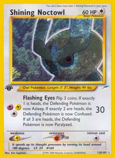 Shining Noctowl Neo Destiny Pokemon card