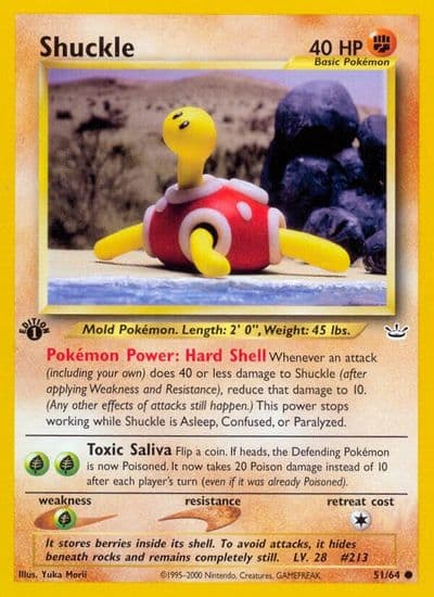 Shuckle Neo Revelation Pokemon card
