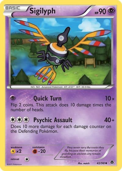 Sigilyph (42) Emerging Powers Pokemon card