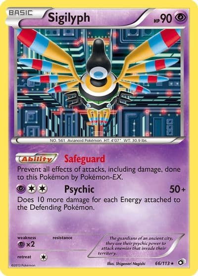 Sigilyph Legendary Treasures Pokemon card