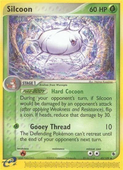 Silcoon Ruby and Sapphire Pokemon card
