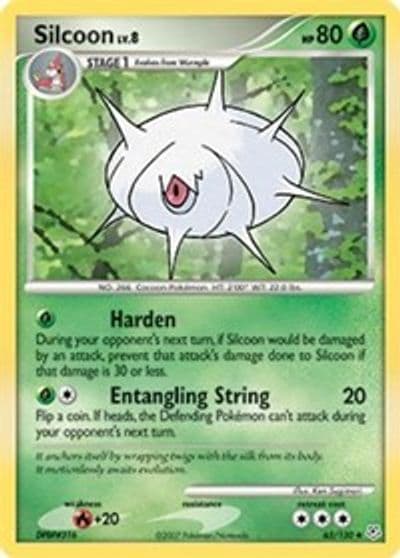 Silcoon Diamond and Pearl Pokemon card