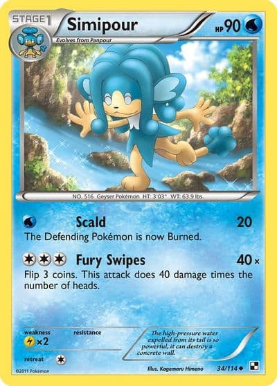 Simipour Black and White Pokemon card